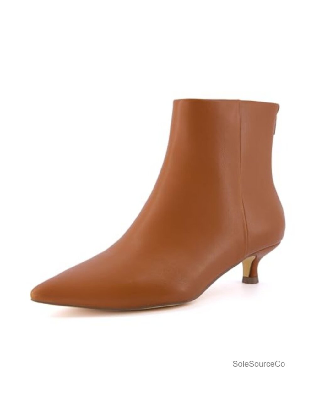 Kitten Heel Ankle Booties Vegan Leather Memory Foam Back Zip Dress Boots